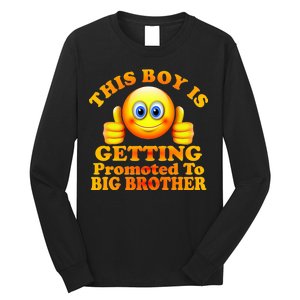 This Boy is Getting Promoted To Big Brother Smiley Emoji Long Sleeve Shirt