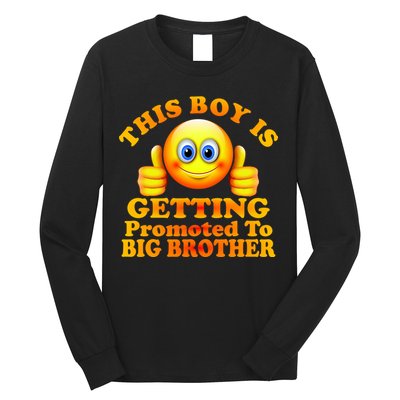 This Boy is Getting Promoted To Big Brother Smiley Emoji Long Sleeve Shirt
