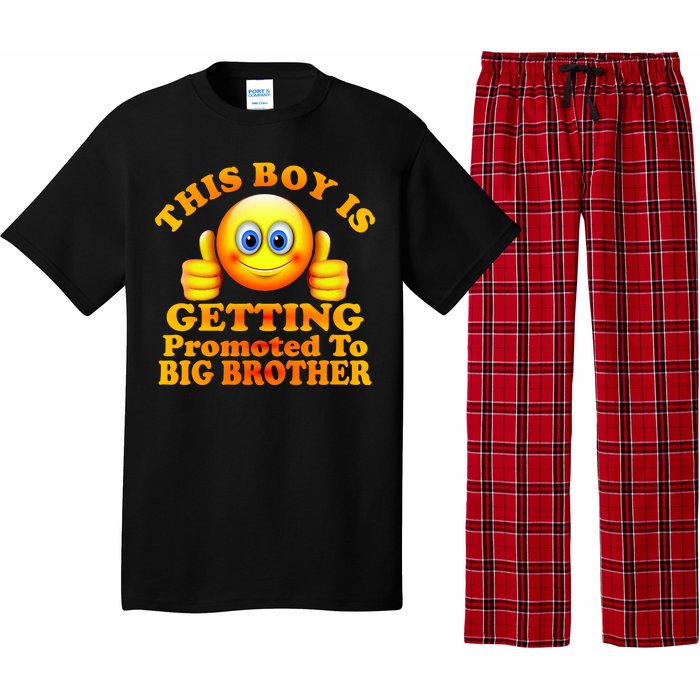 This Boy is Getting Promoted To Big Brother Smiley Emoji Pajama Set