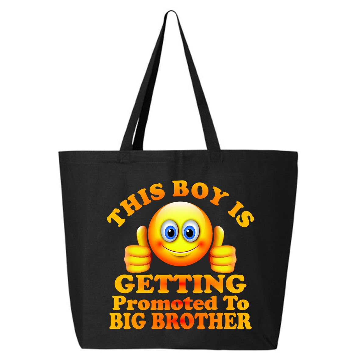 This Boy is Getting Promoted To Big Brother Smiley Emoji 25L Jumbo Tote