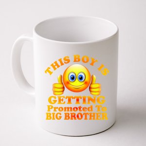 This Boy is Getting Promoted To Big Brother Smiley Emoji Coffee Mug