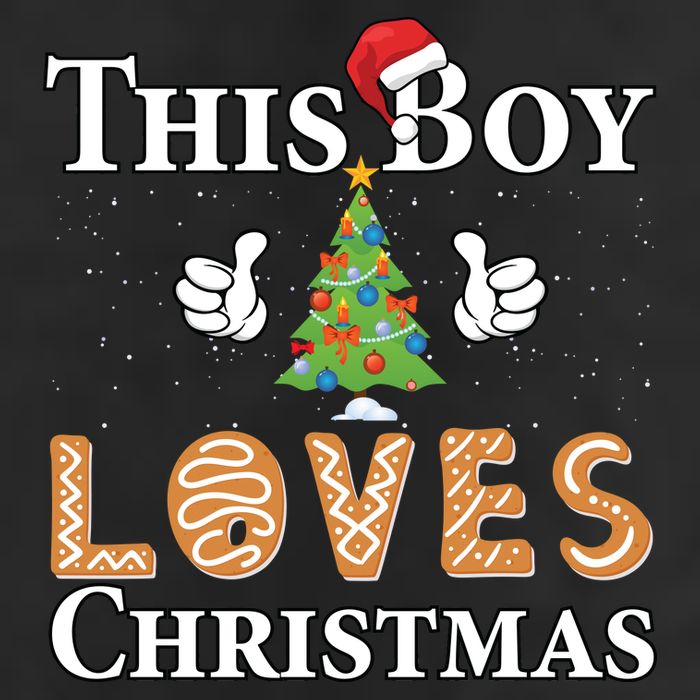 This Boy Loves Christmas 7 Panel Mesh Trucker Snapback Hat