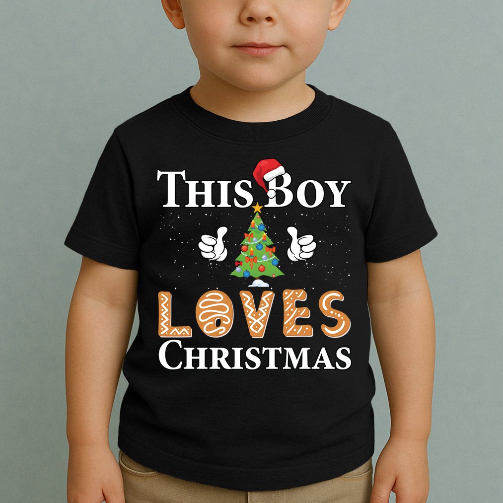 This Boy Loves Christmas Toddler T-Shirt