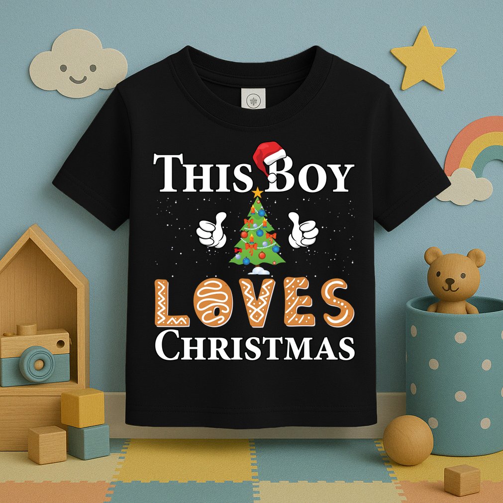 This Boy Loves Christmas Toddler T-Shirt