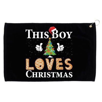 This Boy Loves Christmas Grommeted Golf Towel