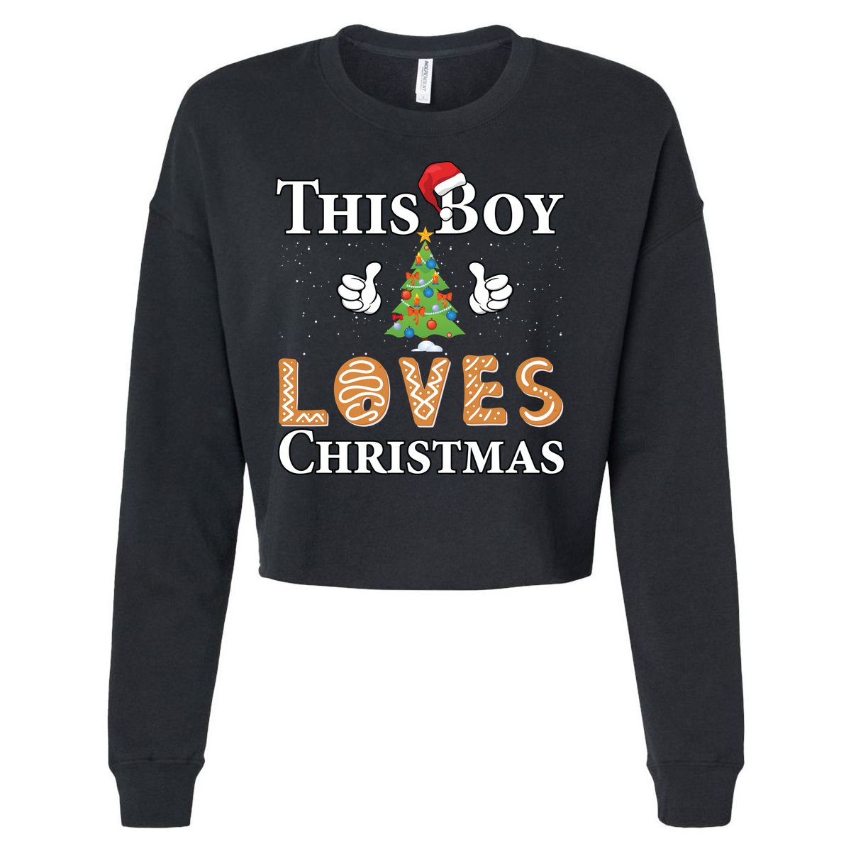 This Boy Loves Christmas Cropped Pullover Crew