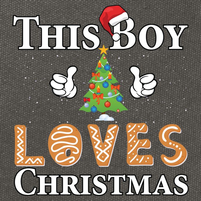 This Boy Loves Christmas Cotton Canvas Backpack