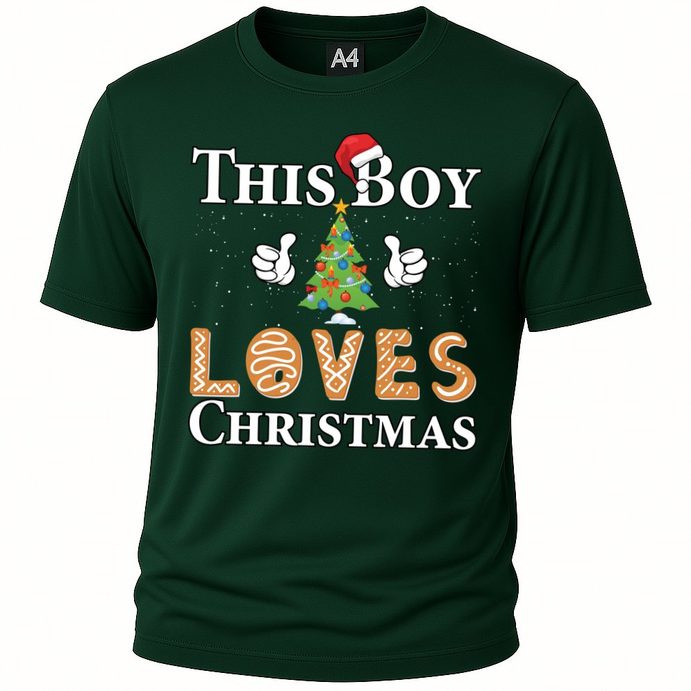 This Boy Loves Christmas Cooling Performance Crew T-Shirt