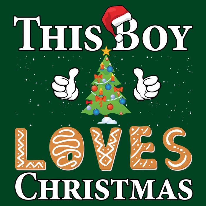 This Boy Loves Christmas Cooling Performance Crew T-Shirt