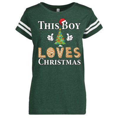 This Boy Loves Christmas Enza Ladies Jersey Football T-Shirt