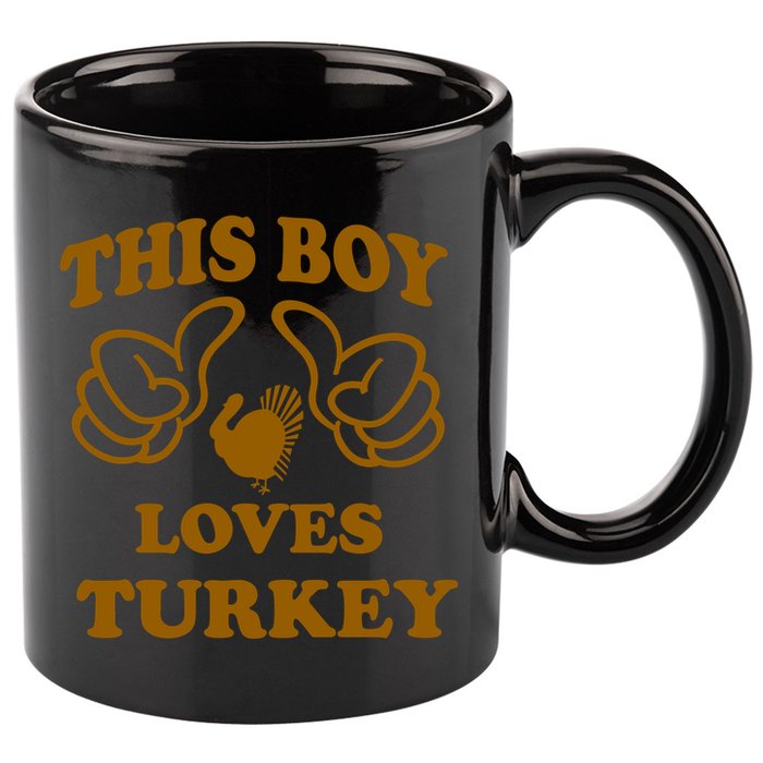 This Boy Loves Turkey 11oz C Handle Ceramic Mug