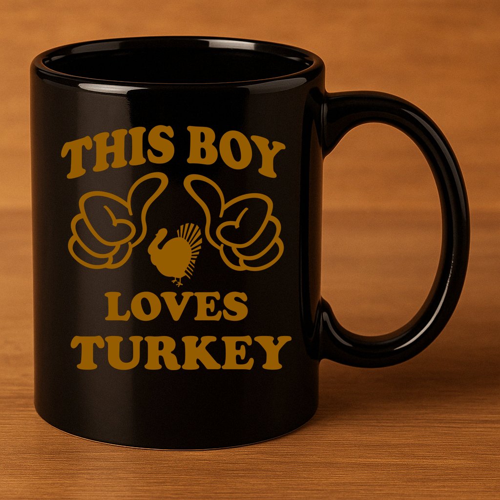 This Boy Loves Turkey 11oz C Handle Ceramic Mug