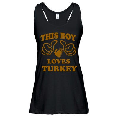 This Boy Loves Turkey Ladies Essential Flowy Tank