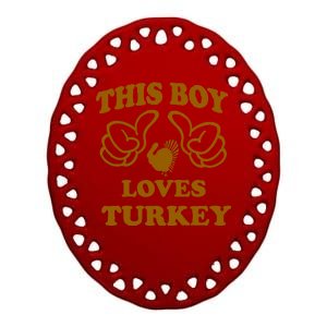 This Boy Loves Turkey Ceramic Oval Ornament