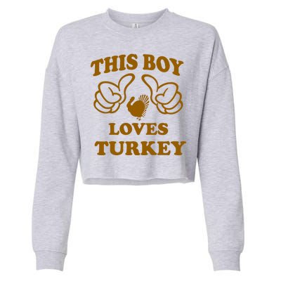 This Boy Loves Turkey Cropped Pullover Crew