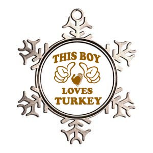 This Boy Loves Turkey Metallic Star Ornament