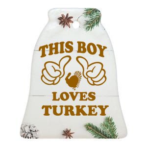 This Boy Loves Turkey Ceramic Bell Ornament