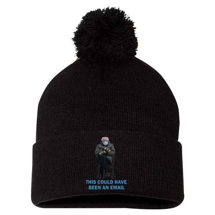 This Could Have Been An Email Bernie Sanders Mittens Sitting Pom Pom 12in Knit Beanie