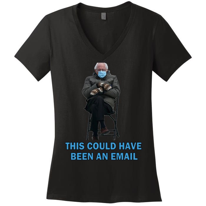 This Could Have Been An Email Bernie Sanders Mittens Sitting Women's V-Neck T-Shirt