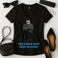 This Could Have Been An Email Bernie Sanders Mittens Sitting Women's V-Neck T-Shirt