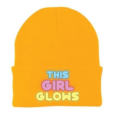 This Girl Glows Retro Neon Party Knit Cap Winter Beanie