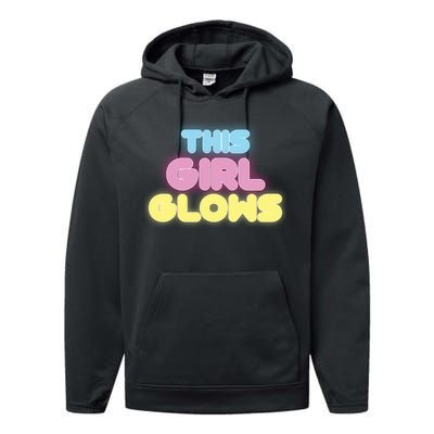 This Girl Glows Retro Neon Party Performance Fleece Hoodie