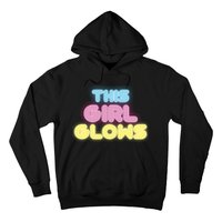 This Girl Glows Retro Neon Party Hoodie