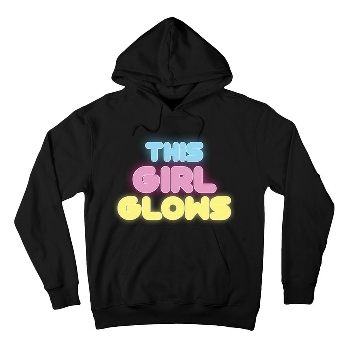 This Girl Glows Retro Neon Party Hoodie