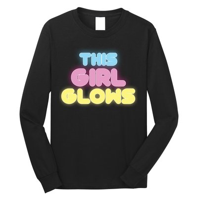 This Girl Glows Retro Neon Party Long Sleeve Shirt