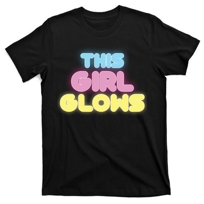 This Girl Glows Retro Neon Party T-Shirt