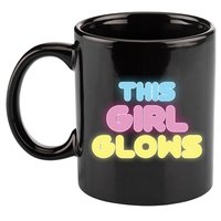 This Girl Glows Retro Neon Party 11oz C Handle Ceramic Mug