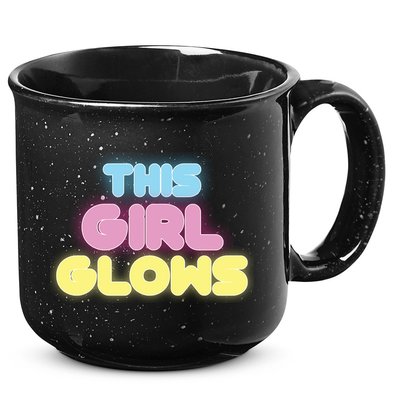 This Girl Glows Retro Neon Party 15oz Campfire Ceramic Mug