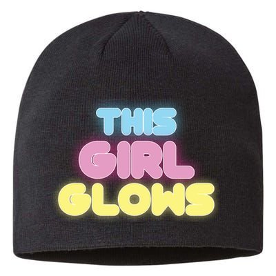 This Girl Glows Retro Neon Party Sustainable Beanie