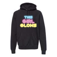 This Girl Glows Retro Neon Party Premium Hoodie