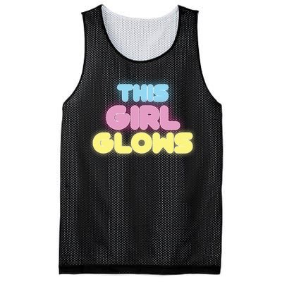 This Girl Glows Retro Neon Party Mesh Reversible Basketball Jersey Tank