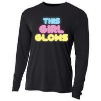 This Girl Glows Retro Neon Party Cooling Performance Long Sleeve Crew