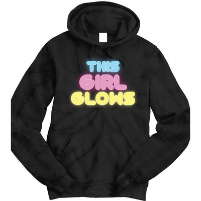 This Girl Glows Retro Neon Party Tie Dye Hoodie