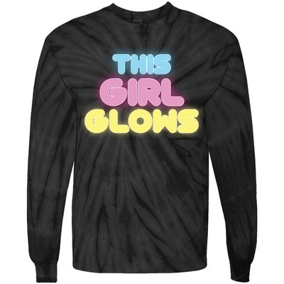 This Girl Glows Retro Neon Party Tie-Dye Long Sleeve Shirt