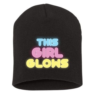 This Girl Glows Retro Neon Party Short Acrylic Beanie