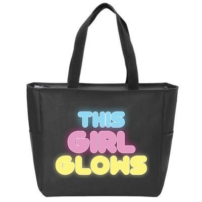 This Girl Glows Retro Neon Party Zip Tote Bag