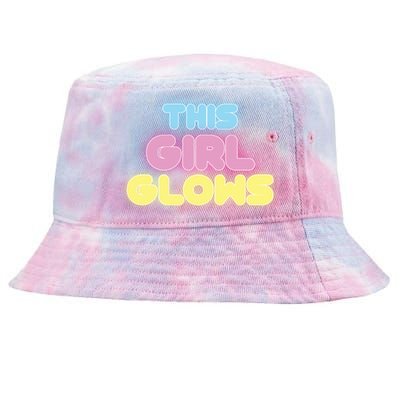 This Girl Glows Retro Neon Party Tie-Dyed Bucket Hat