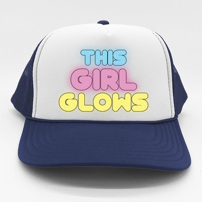 This Girl Glows Retro Neon Party Trucker Hat