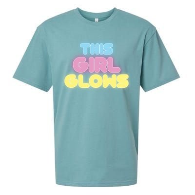 This Girl Glows Retro Neon Party Sueded Cloud Jersey T-Shirt