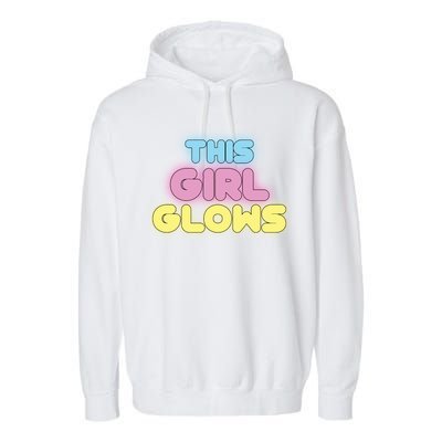 This Girl Glows Retro Neon Party Garment-Dyed Fleece Hoodie