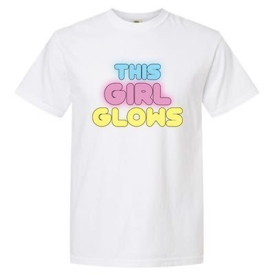 This Girl Glows Retro Neon Party Garment-Dyed Heavyweight T-Shirt