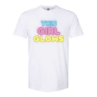 This Girl Glows Retro Neon Party Softstyle® CVC T-Shirt