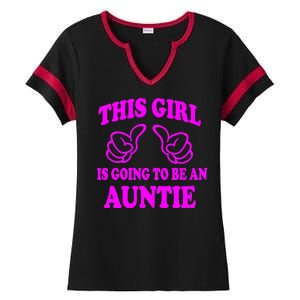 This Girl Is Going To Be An Auntie Ladies Halftime Notch Neck Tee