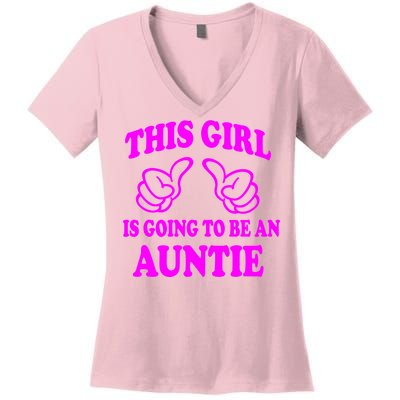 This Girl Is Going To Be An Auntie Women's V-Neck T-Shirt