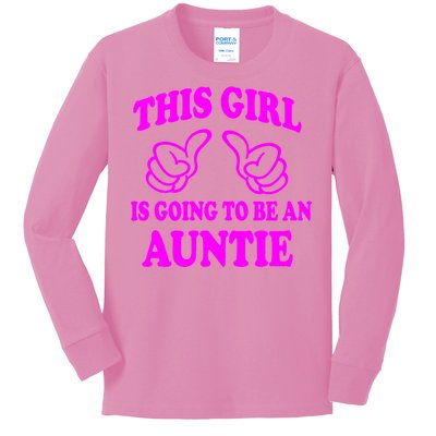 This Girl Is Going To Be An Auntie Kids Long Sleeve Shirt