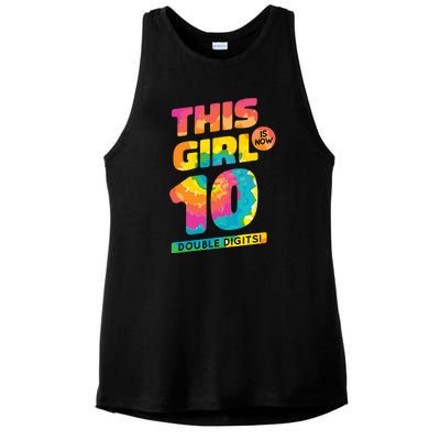 This Girl Is Now 10 Double Digits Ladies PosiCharge Tri-Blend Wicking Tank